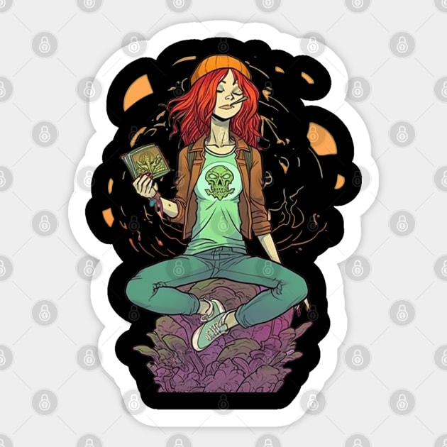 Stoner Chick 420 Sticker by FrogandFog